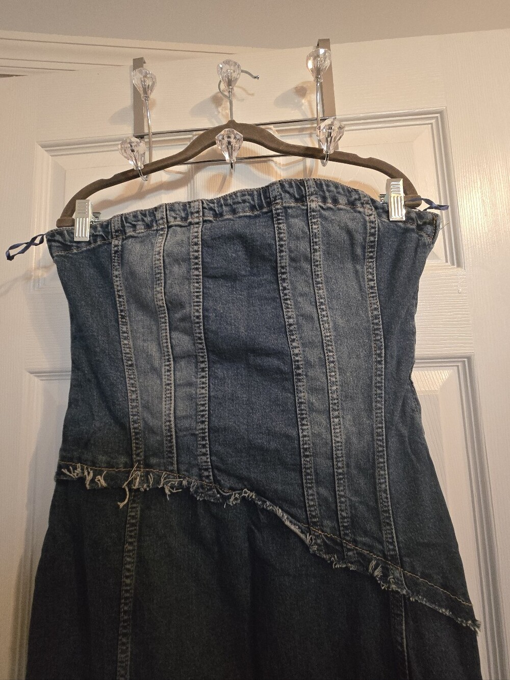 ZARA NWT WOMAN TRF STRAPLESS DENIM MIDI DRESS Sz XL - Picture 5 of 7